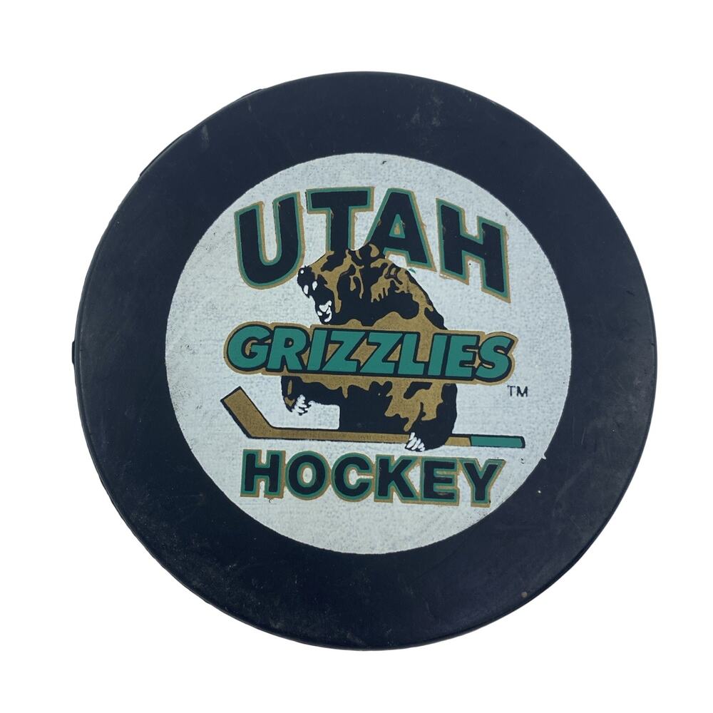 Utah Grizzlies IHL Vintage Hockey Puck Official Souvenir by Puck World